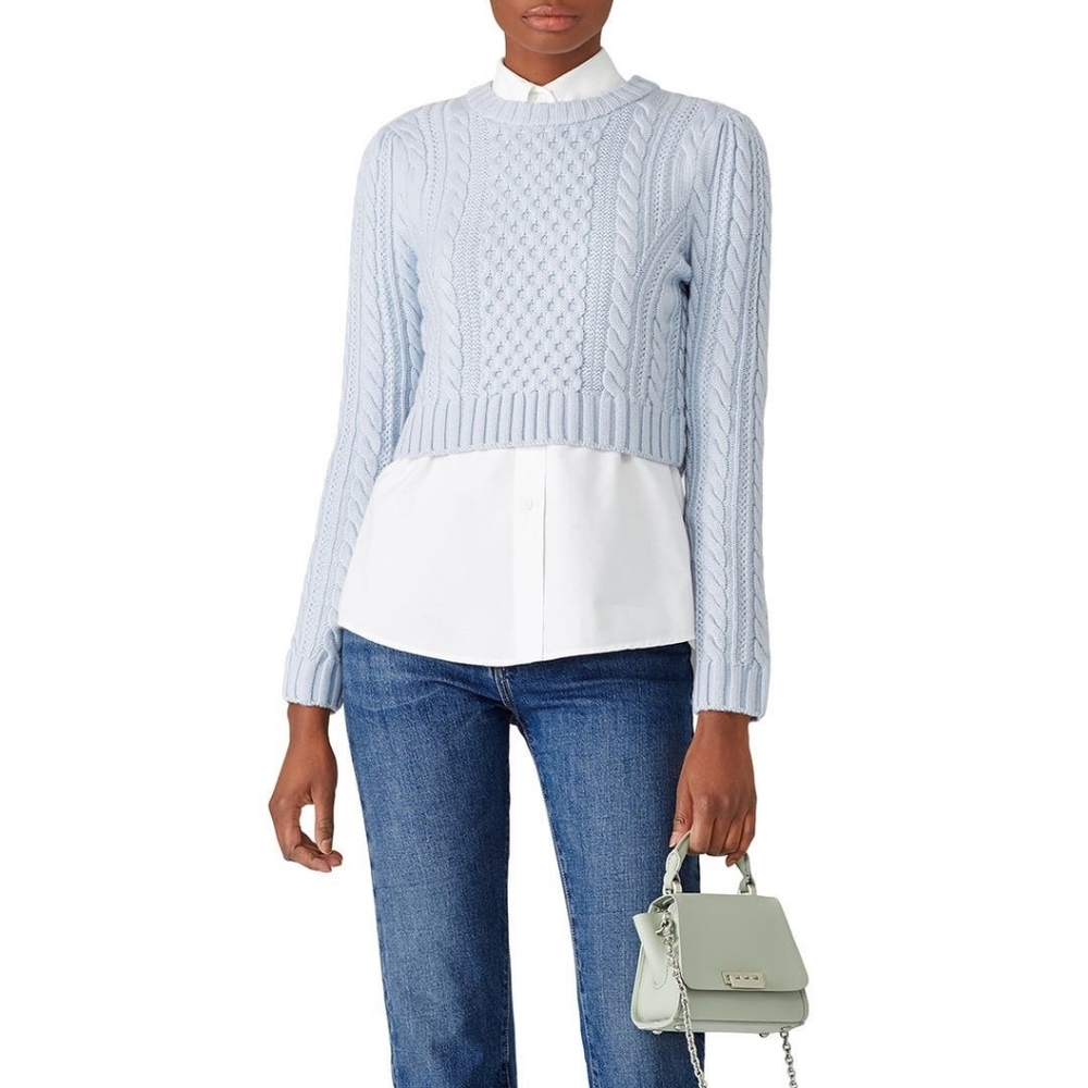 Milly Cropped Cable Sweater